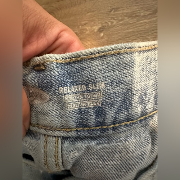 Old navy relaxed slim bright acid men jeans distressed look size 36x30 - Picture 9 of 12